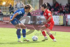 2. Fußball-Liga - Frauen - Saison 2022/2023 - FC Ingolstadt 04 - SC Sand - Vidovic Paula (Nr.11 - FC Ingolstadt 04 ) - Bohnen Amelie blau SC Sand - Foto: Meyer Jürgen