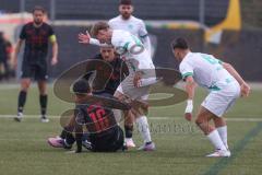 *** Bayernliga Nord - Saison 2025/26 - FC Ingolstadt 04 II - TSV Neudrossenfeld - Noel Lakatos (Nr.16 - FC Ingolstadt II) - Oskar Stechl weiss Neudrossenfeld  - Foto: Meyer Jürgen