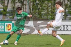 Bezirksliga - Saison 2024/25 - FC Gerolfing - SV Waldeck-München - David Simm (Nr.19 - FC Gerolfing) - Fabian Giudice weiss Waldeck - Foto: Meyer Jürgen