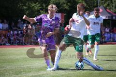 Testspiel - Saison 2026/27 - VFB Eichstätt - FC Ingolstadt 04 - Max Plath (Nr.14 - FCI) - Jonathan Grimm (Nr.39 - VFB Eichstätt) - Foto: Meyer Jürgen
