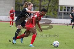 2. Fußball-Liga - Frauen - Saison 2022/2023 - FC Ingolstadt 04 - FFC Turbine Potsdam II - Lea Wolski (Nr.6 - FCI Frauen) - Aniwaa Louisa rot #20 Potsdam - Foto: Meyer Jürgen