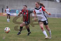 2. Bundesliga Frauen - Saison 2024/25 - FC Ingolstadt 04 Frauen - Eintracht Frankfurt II - Bauer Katharina (Nr.3 - FCI Frauen) - Schwoerer Carlotta weiss Frankfurt - Foto: Meyer Jürgen