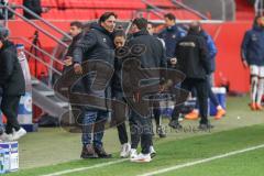 3. Liga; FC Ingolstadt 04 - TSG Hoffenheim II; Spiel ist aus, Sieg Jubel Freude Cheftrainerin Sabrina Wittmann (FCI) Co-Trainer Fabian Reichler (FCI) Sportdirektor Ivica Grlic  (FCI)