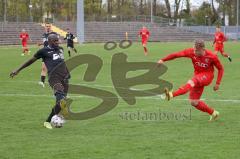 Bayernliga Süd - Saison 2021/2022 - FC Ingolstadt 04 II - TürkAugsburg - Der 1:0 Führungstreffer durch Meikis Fabio (#19 FCI) - jubel - Moustapha Salifou schwarz Augsburg - Foto: Meyer Jürgen