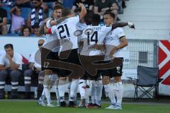 3.Liga - Saison 2022/2023 - VFL Osnabrück - FC Ingolstadt 04 - Röhl Merlin (Nr.34 - FCI) schiesst den 0:1 Führungstreffer - Jubel - Foto: Meyer Jürgen