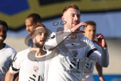 2024_1_27 - 3. Liga - Saison 2023/24 - 1. FC Saarbrücken - FC Ingolstadt 04 -  - Jannik Mause (Nr.7 - FC Ingolstadt 04 - schiesst den 0:1 Führungstreffer - jubel  - XXXXX - Foto: Meyer Jürgen