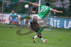 2023_10_21 - Kreisliga - Saison 2023/24 - FC Gerolfing - FC Fatih Ingolstadt - Marko Miskovic schwarz Fatih - Anastasios Porfyriadis grün Gerolfing - Foto: Meyer Jürgen