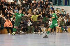 2024_1_6 - Saison 2023/24 - Lotto - Bayern Hallen Cup - Lindenkreuzhalle  - Halbfinale - SV Manching - Türk SV Ingolstadt - Reiner Meisinger grün Manching mit dem 2:0 Treffer - jubel -Foto: Meyer Jürgen