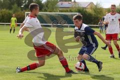 Kreisklasse - Saison 2022/2023 - TV Münchsmünster - SpVgg Langenbruck  - Tobias Schmid blau Münchsmünster - Fabian Gärtner weiss Langenbruck - Foto: Meyer Jürgen