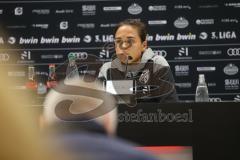 3. Liga - Saison 2023/24 - FC Ingolstadt 04 - Waldhof Mannheim - Cheftrainerin Sabrina Wittmann(FCI) bei der Pressekonferenz nach dem Spiel - XXXXX - Foto: Meyer Jürgen