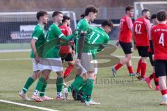 2024_2_17 - Saison 2023/24 - AUDI-Schanzer Amateur Cup - FC Gerolfing - TV 1861 Ingolstadt - Halbfinale 2 -  Der 0:2 Führungstreffer durch - Niklas Nissl grün Gerolfing - jubel - Foto: Meyer Jürgen