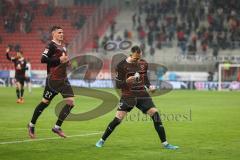 2.BL; FC Ingolstadt 04 - Erzgebirge Aue; Tor Jubel Treffer 1:0 Patrick Schmidt (32, FCI) Thomas Keller (27, FCI)