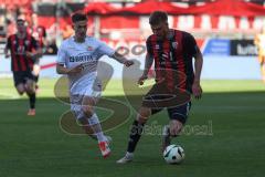 3. Liga - Saison 2024/25 - FC Ingolstadt 04 - SV Wehen Wiesbaden - Benjamin Kanuric (Nr.8 - FCI) - Nick Bätzner (Nr.8 - SV Wehen Wiesbaden) - XXXXX - Foto: Meyer Jürgen