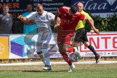 Kreisliga - Saison 2022/2023 - Türk.SV Ingolstadt - DJK Ingolstadt - Yunus Erdal rot Türk. SV Ing. - Isa Gashi weiss DJK Ingolstadt - Foto: Meyer Jürgen
