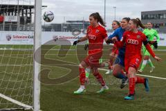 2. Frauen-Bundesliga - Saison 2021/2022 - FC Ingolstadt 04 - VFL Wolfsburg II - Der 1:0 Führungstreffer durch Fritz Anna-Lena (#19 FCI) - Wagner Melanie Torwart Wolfsburg - jubel - Maier Ramona (#18 FCI) rechts - Foto: Meyer Jürgen