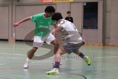 Hallenturnier Ingolstadt Nord - Saison 2024/25 - MBB SG MAnching - FC Fatih Ingolstadt  - Mustafa Kalidrim weisss Manching - Mert Karatas grün Fatih - Foto: Meyer Jürgen
