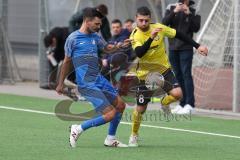 2024_2_17 - Saison 2023/24 - AUDI-Schanzer Amateur Cup - SV Hundszell - FC Hitzhofen/Oberzell  - Halbfinale 1 - Fardin Gholami  gelb Hitzhofen - Martin Kusche
 blau Hundszell - Foto: Meyer Jürgen