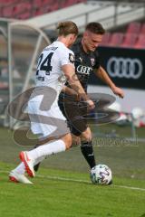 Bayernliga Süd - Saison 2021/2022 - FC Ingolstadt 04 II - SV Donaustauf - Götzendörfer Mario (#23 FCI) - Tobias Lotter weiss #24 Donaustauf -  Foto: Meyer Jürgen