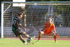Bezirksliga - Saison 2025/26 - FC Fatih Ingolstadt - TSV Gaimersheim - Nico von Swiontek Brzezinski (Nr.17 - TSV Gaimersheim) - Daniel Wolf Torwart Fatih - Foto: Meyer Jürgen