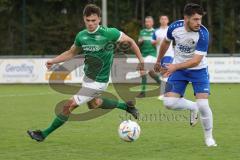 Toto-Pokal - Saison 2023/2024 - FC Gerolfing - TSV Rohrbach - Leo Zängler grün Gerolfing - Arnis Rushiti blau Rohrbach - Foto: Meyer Jürgen