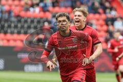 3. Liga; FC Ingolstadt 04 - SV Waldhof Mannheim; Tor Jubel Treffer Yann Sturm (7, FCI) Max Plath (14 FCI)