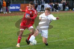 Kreisklasse - Saison 2023/2024 -SV Stammham - TSV Kösching - Stefan Winzinger rot Kösching - Jonas Korn weiss Stammham - Foto: Meyer Jürgen