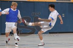 Hallenturnier MTV Ingolstadt - Saison 2025/26 - MTV Ingolstadt - Reichertshofen - Justin Eberl weiss Reichertshofen - Oleksandr Yurchenko blau MTV - Foto: Meyer Jürgen