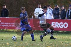 2023_10_28 - Kreisklasse - Saison 2023/24 - FC GW Ingolstadt - FC Arnsberg - Oliver Bauer blau Arnsberg - Metin Olacsoy weiss GW Ing - Foto: Meyer Jürgen