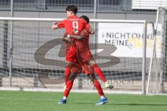 A-Junioren Bundesliga  - Saison 2023/24 - A-Junioren - FC Ingolstadt 04 - 1.FC Heidenheim -  Der 1:0 Führungstreffer durch - Luka Klanac (Nr.9 - FCI) - jubel -  - XXXXX - Foto: Meyer Jürgen