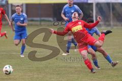Kreisliga - Saison 2024/25- SV Hundszell - TSV Kösching-  - Jonas Betz rot Kösching - Saber Novroze  blau Hundszell - Foto: Meyer Jürgen