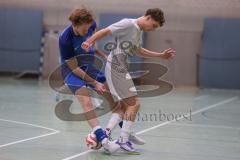 Hallenturnier Ingolstadt Nord - Saison 2024/25 - SV Pulling - SV Oberstimm - Tobias Vollnhals blau Oberstimm - Niklas Baier grau Pulling - Foto: Meyer Jürgen