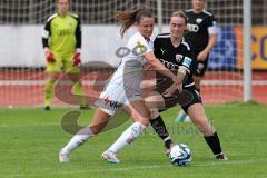 2. Fußball-Liga - Frauen - Saison 2023/2024 - Freundschaftsspiel - FC Ingolstadt 04 - SCR Altach - Maliha Isabelle schwarz FCI - Vera Ellgas weis Altach - Foto: Meyer Jürgen