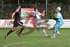 Kreisliga - Saison 2022/2023 - Türk.SV Ingolstadt - TSV Gaimersheim - Benjamin Anekin weiss Gaimersheim - Bilal Gürle Torwart Türkisch - Foto: Meyer Jürgen