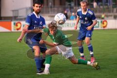 Kreisliga - Saison 2023/2024 - FC Gerolfing - TSV Ober/Unterhaunstadt - Paul Kammerbauer blau Oberhaunstadt - Timo Kraus grün Gerolfing - Foto: Meyer Jürgen