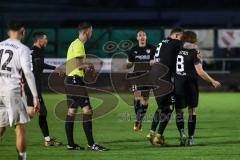 Toto-Pokal; ATSV Erlangen - FC Ingolstadt 04; Schuß Tor Jubel Treffer Tim Civeja (8, FCI) mit Patrick Schmidt (9, FCI) Tobias Schröck (21, FCI) Felix Keidel (43, FCI)