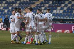 3. Liga - KFC Uerdingen 05 - FC Ingolstadt 04 - Elfmeter Tor JUbel Stefan Kutschke (30, FCI) mit Björn Paulsen (4, FCI) Merlin Röhl (34, FCI) Fatih Kaya (9, FCI) Marc Stendera (10, FCI)