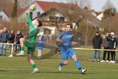Kreisliga - Saison 2025/26- SV Hundszell - VFB Eichstätt II - Lucas Conradi blau Hundszell - Samuel Schmid grün Eichstätt - Foto: Meyer Jürgen