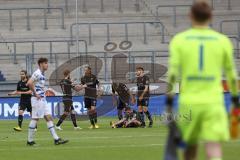 3. Liga - MSV Duisburg - FC Ingolstadt 04 - Spiel ist aus, Erschöpfung Marc Stendera (10, FCI) Björn Paulsen (4, FCI) Jonatan Kotzke (25 FCI) Michael Heinloth (17, FCI) Torwart Leo Weinkauf (1 MSV)