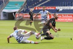 3. Liga - MSV Duisburg - FC Ingolstadt 04 - Fatih Kaya (9, FCI) wird von Lukas Scepanik (7 MSV) gefoult