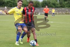 Bayernliga Nord - Saison 2024/25 - Freundschaftsspiel - FC Ingolstadt 04 II - FC Pipinsried - Micah Ham (Nr.25 - FCI U21) - Lobenhofer Benedikt gelb Pipinsried  - Foto: Meyer Jürgen