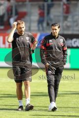 3. Liga; FC Ingolstadt 04 - FC Hansa Rostock; nach dem Spiel Athletik-Trainer Rafael Lopez (FCI) Co-Trainer Ilia Gurev (FCI)
