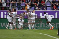 3.Liga - Saison 2022/2023 - Erzgebirge Aue - FC Ingolstadt 04 - Der 0:3 Führungstreffer durch Tobias Bech (Nr.11 - FCI) - jubel -  - Foto: Meyer Jürgen