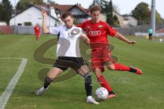 Bayernliga Nord - Saison 2023/2024 - FC Ingolstadt 04 - FC Coburg -Jeroen Krupa  (Nr.9 - FCI U21) - Ricardo König weiss Coburg - - Foto: Meyer Jürgen