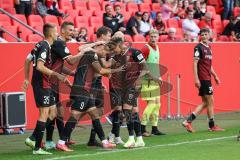 DFB Pokal; FC Ingolstadt 04 - Erzgebirge Aue; Tor Siegtreffer Jubel Fatih Kaya (9, FCI) Hawkins Jaren (20 FCI) Filip Bilbija (35, FCI) Stefan Kutschke (30, FCI)