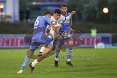 Toto Pokal; Halbfinale; FV Illertissen - FC Ingolstadt 04; Zweikampf Kampf um den Ball Ognjen Drakulic (30, FCI) Marin Pudic (6 FVI) Niklas Jeck (22 FVI)