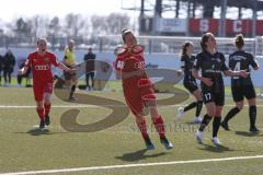 2. Frauen-Bundesliga Süd - Saison 2020/2021 - FC Ingolstadt 04 - FC Würzburger Kickers - Der 2:0 Führungstreffer durch Maier Ramona rot FCI - jubel  - Neufeld Christine schwarz Würzburg - Foto: Meyer Jürgen