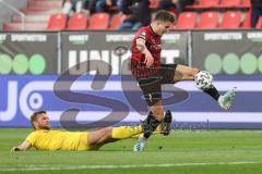 Relegation 1 - FC Ingolstadt 04 - VfL Osnabrück - Dennis Eckert Ayensa (7, FCI) im Alleingang überwindet Beermann Timo (33 VfL) und erzielt das 3:0 Tor Jubel, lupft über Torwart Kühn Philipp (22 VfL)