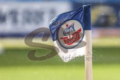 3. Liga - Hansa Rostock - FC Ingolstadt 04 - Aprilwetter Eckfahne Wind Regen Sturm