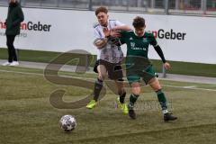 Audi Schanzer Amateur Cup 2022 -  Halbfinale 1 - SV Denkendorf - TSV Hohenwart - Leon Sedlmair weiss Hohenwart - Gabriel Bruckmüller grün Denkendorf - Foto: Jürgen Meyer