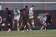 *** Bayernliga Nord - Saison 2025/26 - FC Ingolstadt 04 II - SpVgg Greuther Fürth - Jason Osei Tutu (Nr.11 - FC Ingolstadt II) beim Kopfball - Elias Decker FCI rechts - Foto: Meyer Jürgen